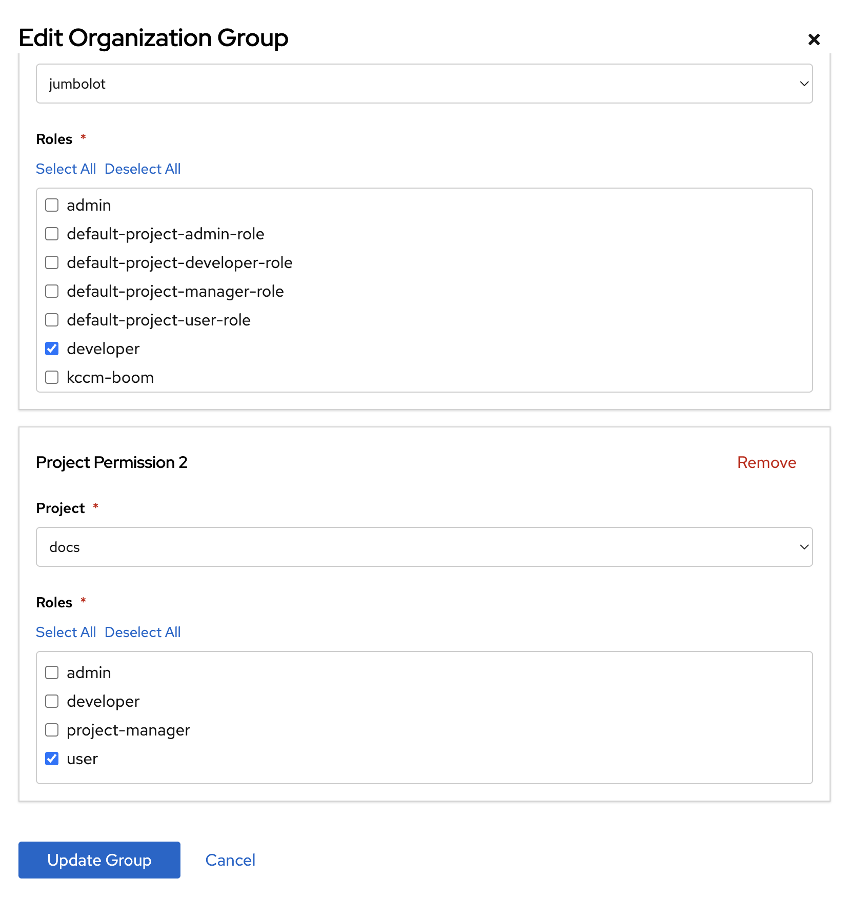 Edit Organization Group