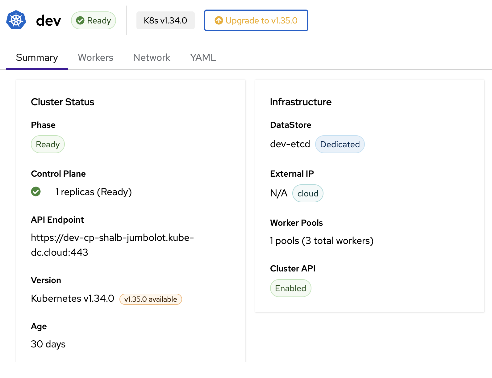 Kubernetes Upgrade via Dashboard